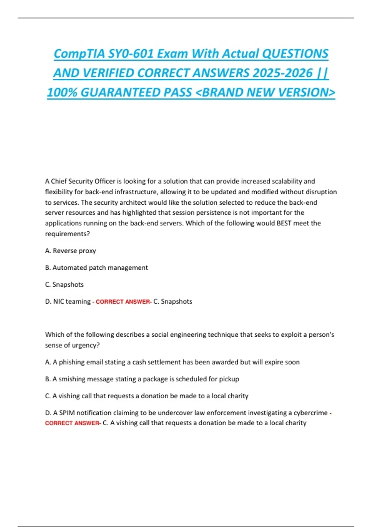 CompTIA Security+ SY0-601 Exam – Cybersecurity Certification Study ...