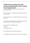 ICAEW ACA Accounting Exam fully solved & updated &lpar;latest version verified for accuracy&rpar;&vert; Latest&excl;&excl;