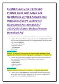 COMLEX Level 2-CE &lpar;Form 120&rpar; Practice Exam With Actual 120 Questions & Verified Answers&comma;Plus Rationales&sol;Expert Verified For Guaranteed Pass Graded A&plus;&sol; 2025&sol;2026 &sol;Latest Update&sol;Instant Download Pdf
