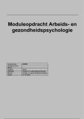 Moduleopdracht Arbeids- en Gezondheidspsychologie
