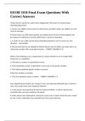 EEOB 3310 Final Exam Questions With Correct Answers 