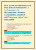 ABIM Internal Medicine-style practice Exam With Actual 120 Questions & Verified Answers&comma;Plus Rationales&sol;Expert Verified For Guaranteed Pass Graded A&plus;&sol; 2025&sol;2026 &sol;Latest Update&sol;Instant Download Pdf