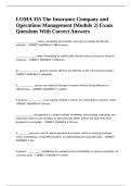 LOMA 335 The Insurance Company and Operations Management &lpar;Module 2&rpar; Exam Questions With Correct Answers 