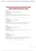 NY Home Improvement Contractor Exam Study Guide with Answers Latest