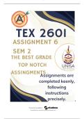 TEX2601 Assignment 6 PORTFOLIO &lpar;COMPLETE ANSWERS&rpar; Semester 2 2025 - DUE 14 October 2025 &semi; 100&percnt; correct solutions and explanations&period;