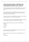 School Social Work PEL 238 Flashcards Exam Questions With Correct Answers