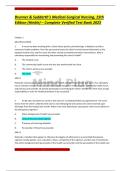 Brunner & Suddarth&rsquo;s Medical-Surgical Nursing&comma; 15th Edition &lpar;Hinkle&rpar; &ndash; Complete Verified Test Bank 2025