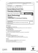 2025 Pearson Edexcel Level 3 GCE 9MT0&sol;03 Mus