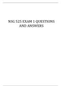 NSG 525 EXAM 1 QUESTIONS AND ANSWERS