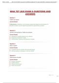 MHA 707 LSUS EXAM A QUESTIONS AND ANSWERS