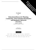 Test Bank For Educational Research Planning&comma; Conducting&comma; and Evaluating Quantitative and Qualitative Research 6th Edition By John Creswell&comma; Timothy Guetterman &lpar;All Chapters&comma; 100&percnt; Original Verified&comma; A&plus; Grade&rpar;