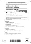 2025 Pearson Edexcel Level 3 GCE 8MT0&sol;03 Music Technology  Advanced Subsidiary COMPONENT 3&colon; Listening and Analysing 