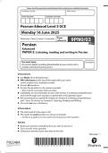 2025 Pearson Edexcel Level 3 GCE 9PN0&sol;03 Persian Advanced  PAPER 3&colon; Listening&comma; reading and writing in Persian