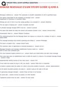 HAWAII MASSAGE EXAM STUDY GUIDE Q AND A