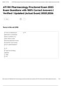 ATI RN Pharmacology Proctored Exam 2023 Exam Questions with 100&percnt; Correct Answers &vert; Verified &vert; Updated &lpar;Actual Exam&rpar; 20252026