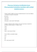 Pharmacy Technician Certification Exam Pharmaceutical Calculations questions with verified detailed answers 