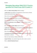Managing Operations D464 WGU Practice questions for Final Exam 2025 Graded A&plus;