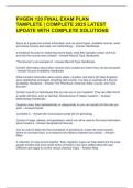 FHGEN 120 FINAL EXAM PLAN TAMPLETE &vert; COMPLETE 2025 LATEST UPDATE WITH COMPLETE SOLUTIONS