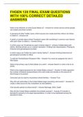 FHGEN 120 FINAL EXAM QUESTIONS WITH 100&percnt; CORRECT DETAILED ANSWERS 