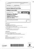 2025 Pearson Edexcel Level 3 GCE 8RS0/4E Religious Studies  Advanced Subsidiary PAPER 4: Study of Religion Option 4E: Judaism 