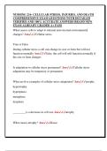 NURSING 216- CELLULAR STRESS&comma; INJURIES&comma; AND DEATH  COMPREHENSIVE EXAM QUESTIONS WITH DETAILED  VERIFIED AND 100&percnt; ACCURATE ANSWERS BRAND NEW  EXAM ALREADY GRADED A&plus; PASS 