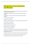 Refrigeration Exam Questions and Answers 