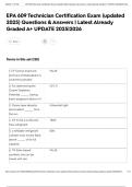 EPA 609 Technician Certification Exam &lpar;updated 2025&rpar; Questions & Answers &vert; Latest Already Graded A&plus; UPDATE 2025&vert;2026
