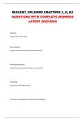 BIOLOGY 109 EXAM CHAPTERS 1&comma; 2&comma; &3 QUESTIONS WITH COMPLETE ANSWERS LATEST 2025&sol;2026