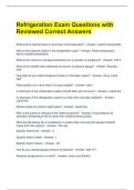 Refrigeration Exam Questions with Reviewed Correct Answers 