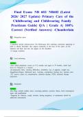 Final Exam&colon; NR 602&sol; NR602 &lpar;Latest 2026&sol; 2027 Update&rpar; Primary Care of the Childbearing and Childrearing Family Practicum Guide&vert; Q&sol;A &vert; Grade A&vert; 100&percnt; Correct &lpar;Verified Answers&rpar; -Chamberlain