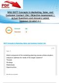 WGU D077 Concepts in Marketing&comma; Sales&comma; and Customer Contact &vert;OA&vert; Objective Assessment &vert;70 Actual Questions and Answers Latest Updated 2025&sol;2026 &lpar;Graded A&plus;&rpar;