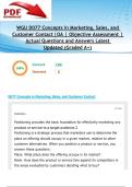 WGU D077 Concepts in Marketing&comma; Sales&comma; and Customer Contact &vert;OA &vert; Objective Assessment &vert;166 Actual Questions and Answers Latest Updated 2025&sol;2026 &lpar;Graded A&plus;&rpar;