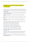 Refrigeration Operator Exam Questions and Answers 