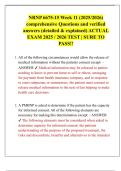 NRNP 6675-15 Week 11 &lpar;2025&sol;2026&rpar;  comprehensive Questions and verified  answers &lpar;detailed & explained&rpar; ACTUAL  EXAM 2025 &sol; 2026 TEST &vert; SURE TO  PASS&excl;&excl; 