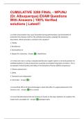 CUMULATIVE 3280 FINAL - WPUNJ &lpar;Dr&period; Albuquerque&rpar; EXAM Questions With Answers &vert; 100&percnt; Verified solutions &vert; Latest&excl;&excl;
