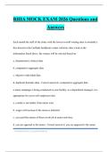 RHIA MOCK EXAM 2026 Questions and Answers