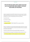 CPPS IHI PRACTICE EXAM LATEST UPDATE THIS YEAR WITH 350 QUESTIONS AND CORRECT DETAILED SOLUTIONS JUST RELEASED 