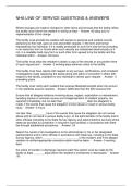 NHA LINE OF SERVICE QUESTIONS & ANSWERS