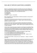 NHA-LINE OF SERVICE QUESTIONS & ANSWERS