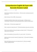Comprehensive English 4A Exam with Accurate Answers-Latest
