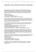 NAB EXAM - NHA LOS PRACTICE EXAM 1 QUESTIONS
