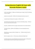 Comprehensive English 4A Exam with Accurate Answers-Latest