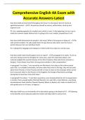 Comprehensive English 4A Exam with Accurate Answers-Latest