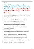 Hawaii Massage License Exam  2025&period; Complete Actual Exam with  Solutions&period; Brand New Verified Test  with Expert Concepts for Excellent  Scores&period;