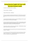 Comprehensive English 4A Exam with Accurate Answers-Latest