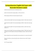 Comprehensive English 4A Exam with Accurate Answers-Latest