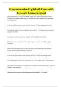 Comprehensive English 4A Exam with Accurate Answers-Latest