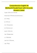 Comprehensive English 4A &lbrack;Bellwork&sol;Vocab&rsqb; Exam with Accurate Answers-Latest