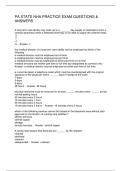 PA STATE NHA PRACTICE EXAM QUESTIONS & ANSWERS