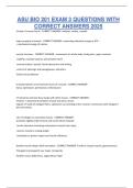 ASU BIO 201 EXAM 3 QUESTIONS WITH CORRECT ANSWERS 2025